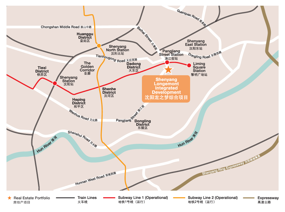 Location of Shenyang Longemont Offices